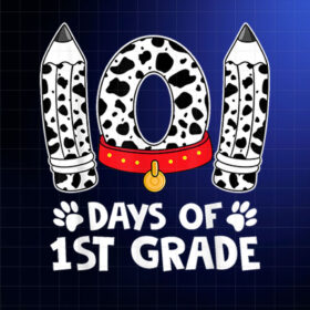 101 Days Of 1st Grade Dog 100 Days Of School Teacher Kids Shirt PNG, DTF, DTG, Sublimation Design