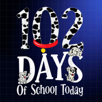 102 Days of School Today With Cute Dalmatian Dog School Kids Shirt PNG, DTF, DTG, Sublimation Design