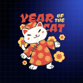 2023 Year of the Cat Chinese New Year Dragon Lunar Bunny Shirt PNG, DTF, DTG, Sublimation Design