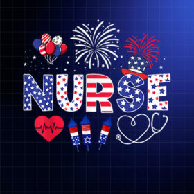 4th of July Nurse American Flag Fourth of July Nurse Shirt PNG, DTF, DTG, Sublimation Design