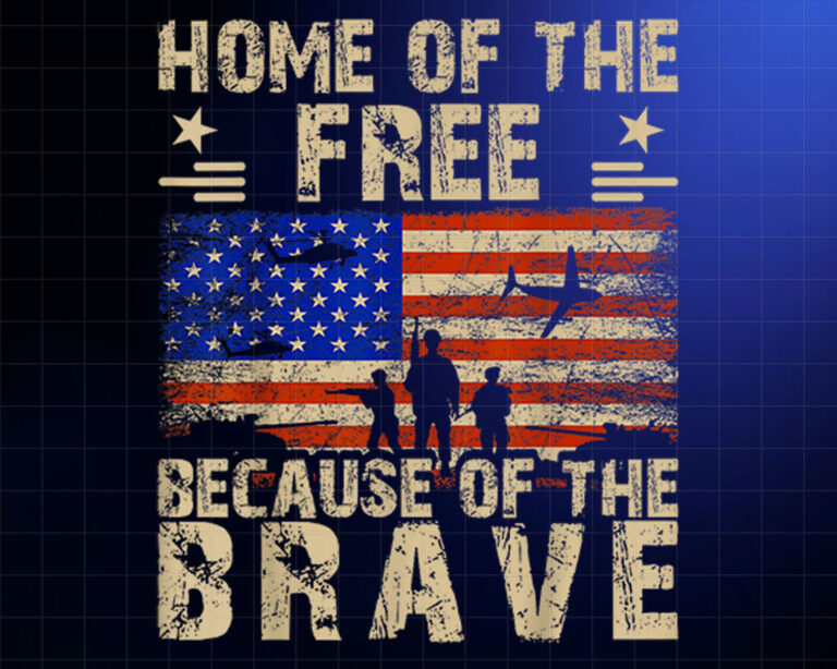 4th of July Usa Flag Home of the Free Because of the Brave Shirt PNG, DTF, DTG, Sublimation Design