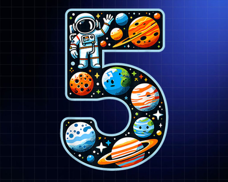5 Year Old Astronaut Outer Space 5th Birthday Boy Girl Kids Shirt PNG, DTF, DTG, Sublimation Design