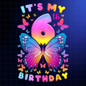 6th Birthday Dinosaur Girl Dino Party Trex Six Shirt PNG, DTF, DTG, Sublimation Design