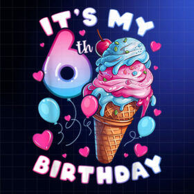 6th Birthday for Girls Boys 6 Paint Splashes Tee Shirt PNG, DTF, DTG, Sublimation Design