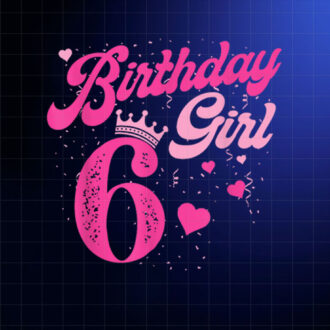 6th Birthday Girl 6 Years Ice Cream Number 6 Shirt PNG, DTF, DTG, Sublimation Design