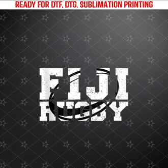 A Rugby Ball Inside Fiji Bold Letters Vintage Athletic Sport Tank Top Shirt PNG, DTF, DTG, Sublimation Design