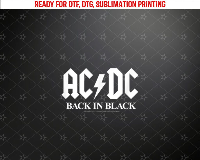 ACDC Back In Black Shirt PNG, DTF, DTG, Sublimation Design