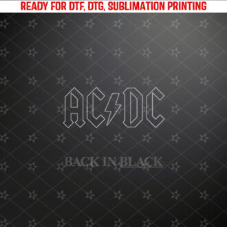 ACDC Back in Black Album Artwork Shirt PNG, DTF, DTG, Sublimation Design