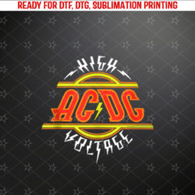 ACDC High Voltage Red Logo Tank Top Shirt PNG, DTF, DTG, Sublimation Design
