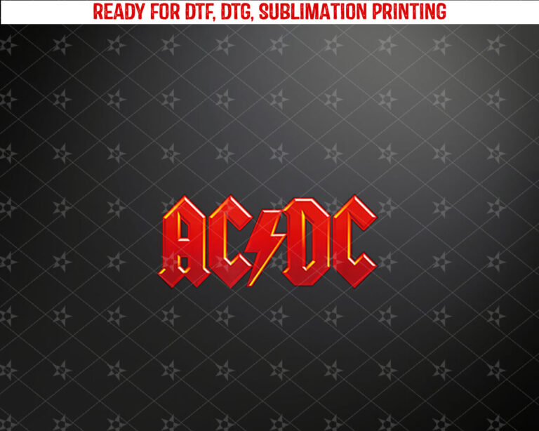 ACDC Rock Music Band Dark Red Logo Shirt PNG, DTF, DTG, Sublimation Design