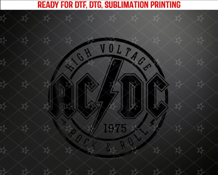 ACDC Rock Roll Shirt PNG, DTF, DTG, Sublimation Design