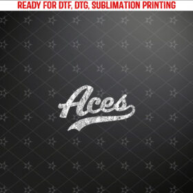 Aces T Shirt Vintage Sports Name Tee Design Shirt PNG, DTF, DTG, Sublimation Design