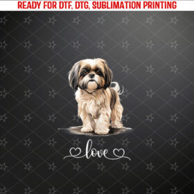 Adorable Shih Tzu Dog Lover Graphic Tee Design Dog Tank Top Shirt PNG, DTF, DTG, Sublimation Design