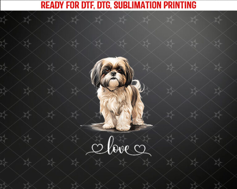 Adorable Shih Tzu Dog Lover Graphic Tee Design Dog Tank Top Shirt PNG, DTF, DTG, Sublimation Design