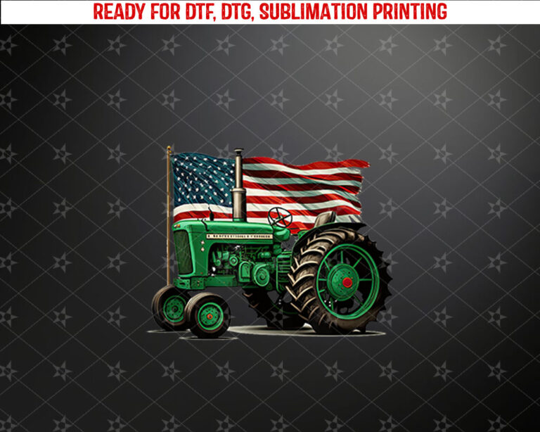 Agriculture Farm Tractor USA Flag tractor American farm USA Shirt PNG, DTF, DTG, Sublimation Design