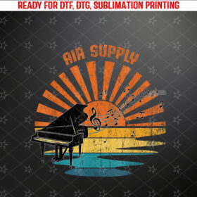 Air Vintage Supply Piano For Men Women Shirt PNG, DTF, DTG, Sublimation Design