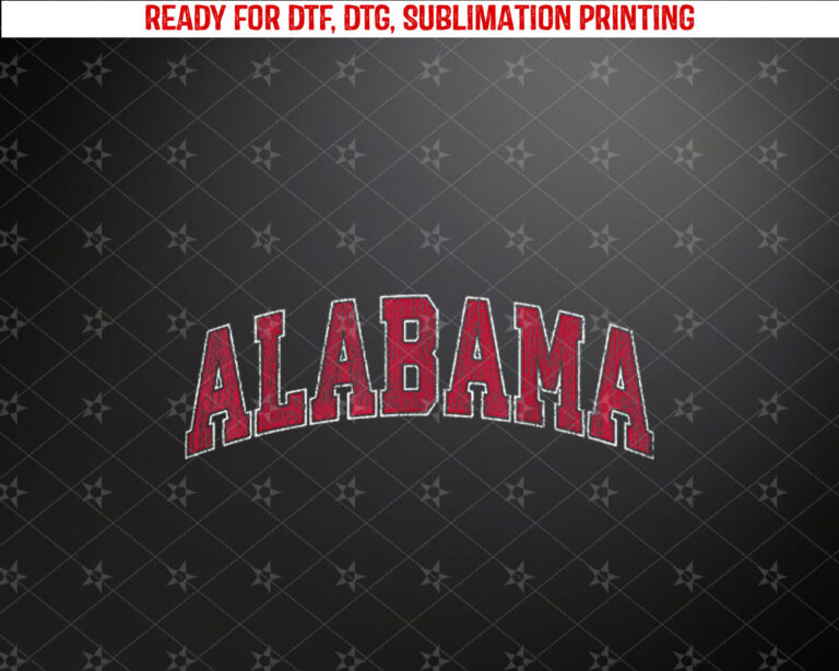 Alabama AL Retro Vintage Athletic Sports Design Red Style Shirt PNG, DTF, DTG, Sublimation Design
