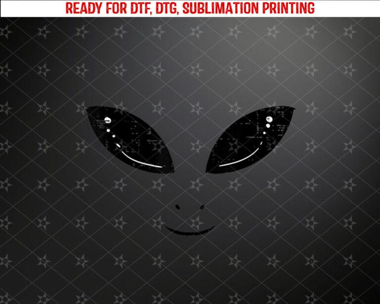 Alien Face Funny Costume UFO Space Boys Girls Kids Men Women Shirt PNG, DTF, DTG, Sublimation Design