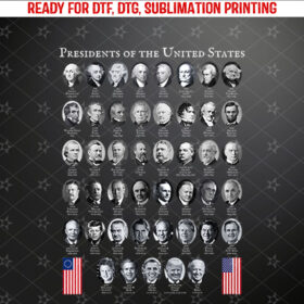 All Presidents of the United States of America USA 250 1776 Shirt PNG, DTF, DTG, Sublimation Design