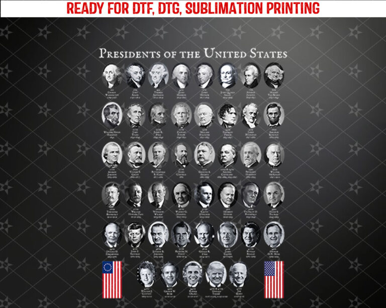 All Presidents of the United States of America USA 250 1776 Shirt PNG, DTF, DTG, Sublimation Design