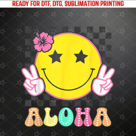 Aloha Shirt Happy Face Vacation Men Women Kids Hawaiian Shirt PNG, DTF, DTG, Sublimation Design