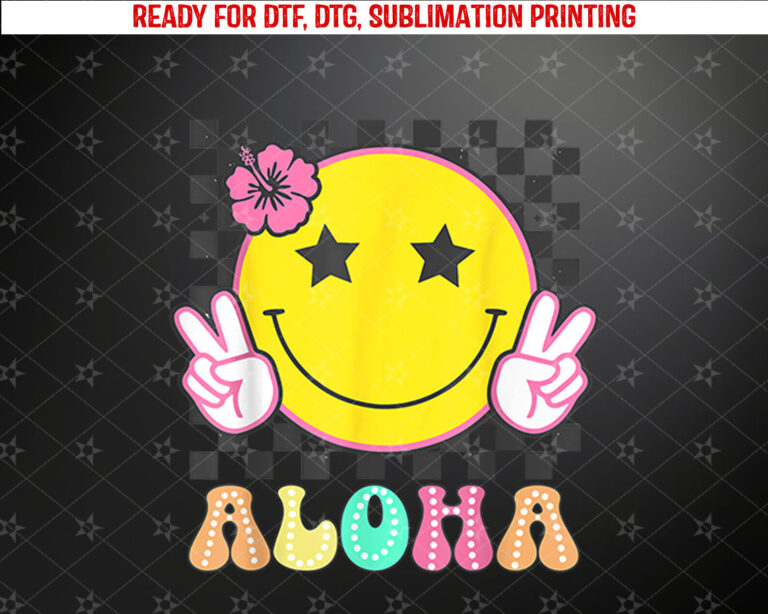 Aloha Shirt Happy Face Vacation Men Women Kids Hawaiian Shirt PNG, DTF, DTG, Sublimation Design