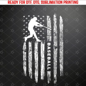 American Flag Baseball Apparel Vintage Baseball Shirt PNG, DTF, DTG, Sublimation Design