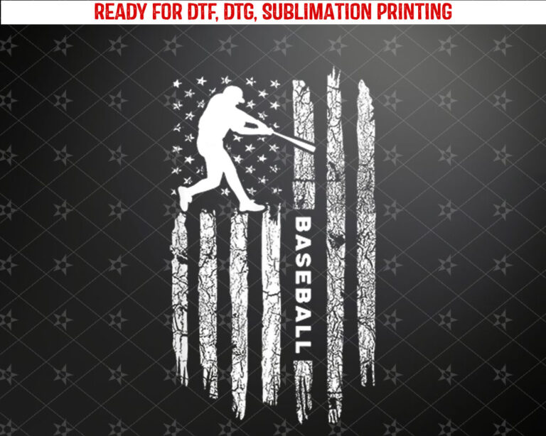 American Flag Baseball Apparel Vintage Baseball Shirt PNG, DTF, DTG, Sublimation Design