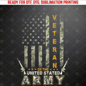American Flag Camo Proud Us Army Veteran Shirt PNG, DTF, DTG, Sublimation Design