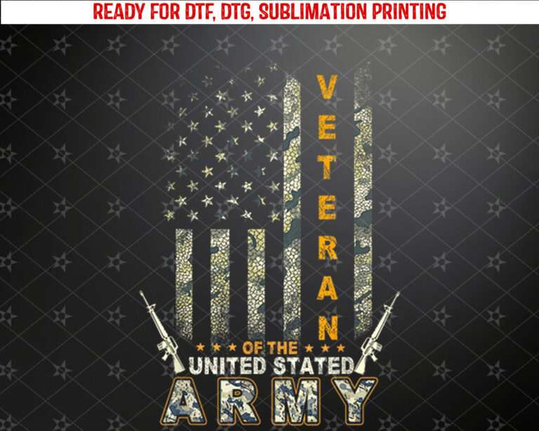American Flag Camo Proud Us Army Veteran Shirt PNG, DTF, DTG, Sublimation Design