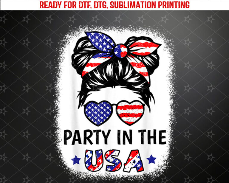 American Flag Party In USA Shirt Girl 4th of July Patriotic Shirt PNG, DTF, DTG, Sublimation Design