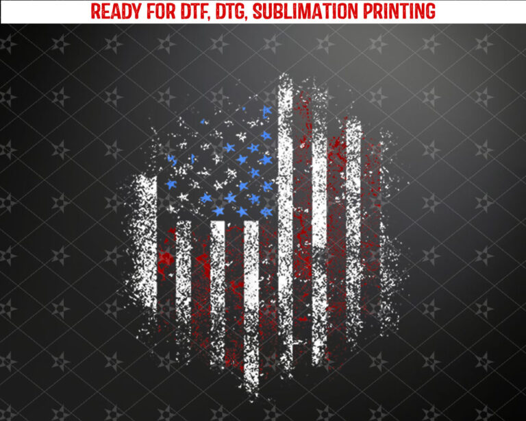 American Flag Shirt for Men Women Kids Distressed USA Flag Shirt PNG, DTF, DTG, Sublimation Design