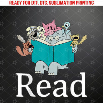 Animals Read Reading Book Library First Day Of School Kids Shirt PNG, DTF, DTG, Sublimation Design