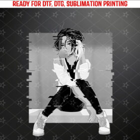 Anime Girl Egirl Vaporwave Kawaii Japanese Sad Anime Girl Shirt PNG, DTF, DTG, Sublimation Design