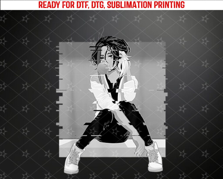 Anime Girl Egirl Vaporwave Kawaii Japanese Sad Anime Girl Shirt PNG, DTF, DTG, Sublimation Design