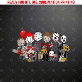 Anime Halloween Scary Horror Movie Christmas Men Women Shirt PNG, DTF, DTG, Sublimation Design