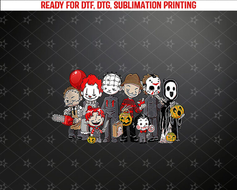 Anime Halloween Scary Horror Movie Christmas Men Women Shirt PNG, DTF, DTG, Sublimation Design