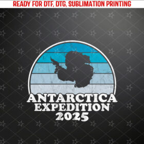 Antarctica Expedition 2025 Travel Retro Distressed Long Sleeve Shirt PNG, DTF, DTG, Sublimation Design