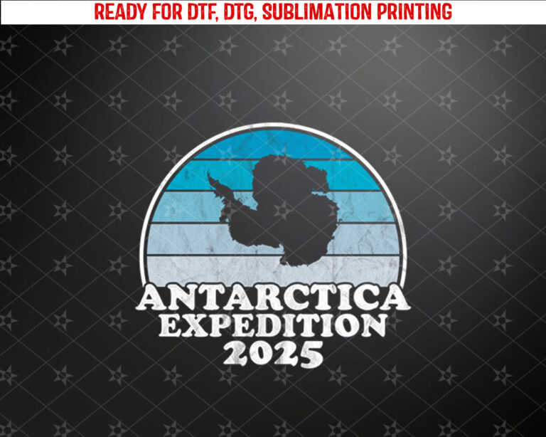 Antarctica Expedition 2025 Travel Retro Distressed Long Sleeve Shirt PNG, DTF, DTG, Sublimation Design