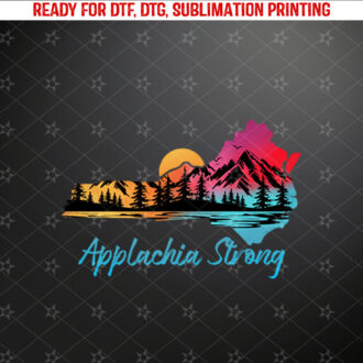 Appalachia Strong NC Mountains Sunset Nature Lovers Long Sleeve Shirt PNG, DTF, DTG, Sublimation Design
