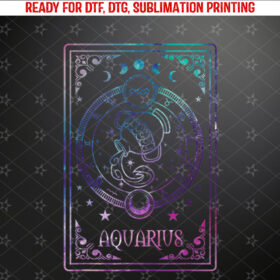 Aquarius Tarot January February Birthday Astrology Zodiac Shirt PNG, DTF, DTG, Sublimation Design