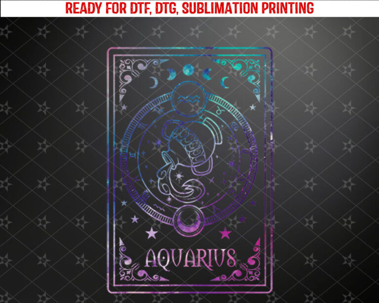 Aquarius Tarot January February Birthday Astrology Zodiac Shirt PNG, DTF, DTG, Sublimation Design