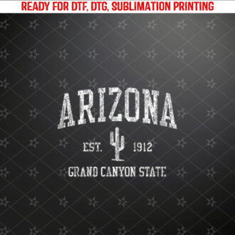 Arizona Vintage Saguaro Cactus Sports Design Shirt PNG, DTF, DTG, Sublimation Design