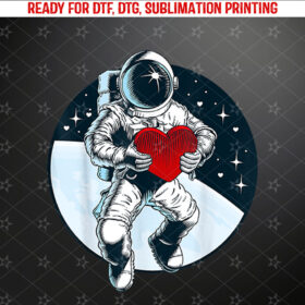 Astronaut Heart Love Planet Valentines Day Space Boys Girls Shirt PNG, DTF, DTG, Sublimation Design