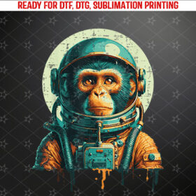 Astronaut Monkey Vintage Space Chimp Spaceman Kids Men Women Shirt PNG, DTF, DTG, Sublimation Design