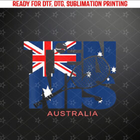 Australia Tennis Player Fan Australian Flag Aussie Heritage Shirt PNG, DTF, DTG, Sublimation Design