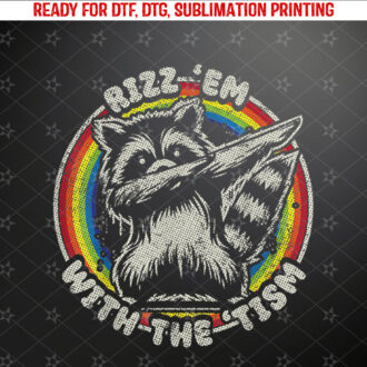 Autism Vintage Rizz Em With The Tism Meme Autistic Raccoon Shirt PNG, DTF, DTG, Sublimation Design