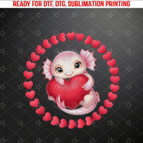 Axolotl Shirts For Women Girls Kids Heart Cute Axolotl Shirt PNG, DTF, DTG, Sublimation Design