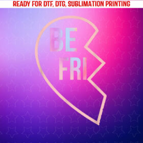Bff 1 Heart in 2 Best Friends Matching 1st Part Shirt PNG, DTF, DTG, Sublimation Design