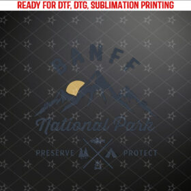 Banff National Park Forest Canada Rockies family Alberta Long Sleeve Shirt PNG, DTF, DTG, Sublimation Design
